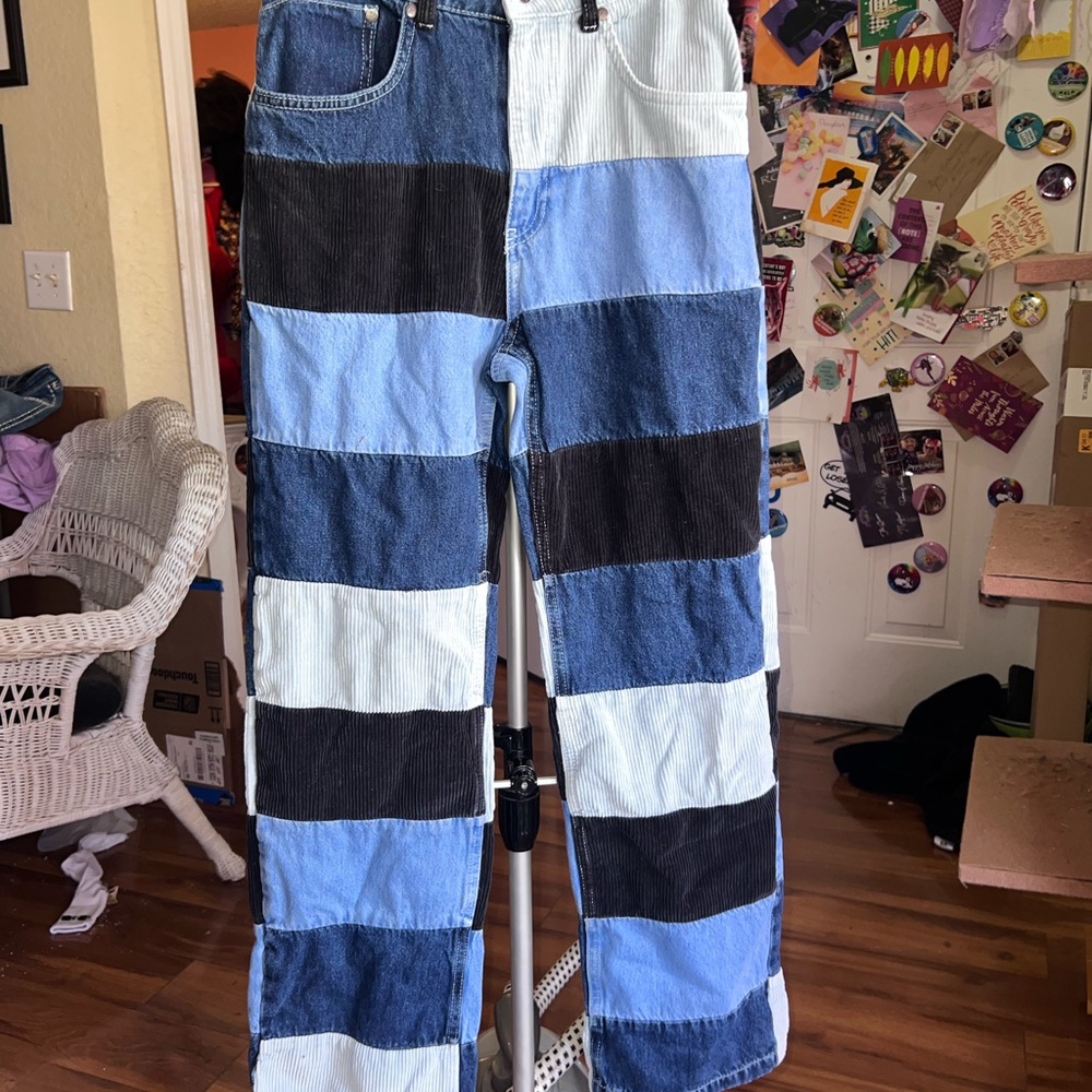 Ragged priest patchwork jeans